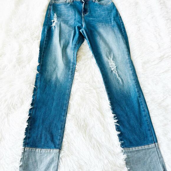 Polo Wear Distressed Skinny Jeans Raw Hem Size 40 US 6 Women’s - Picture 1 of 6